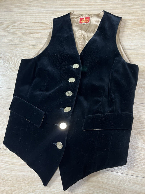 10 Vivienne westwood 90s Vintage 6 buttons velvet waist coat vest jacket