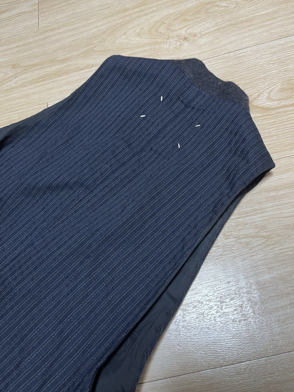 50 Maison Margiela 6B striped sleeveless blazer jacket vest