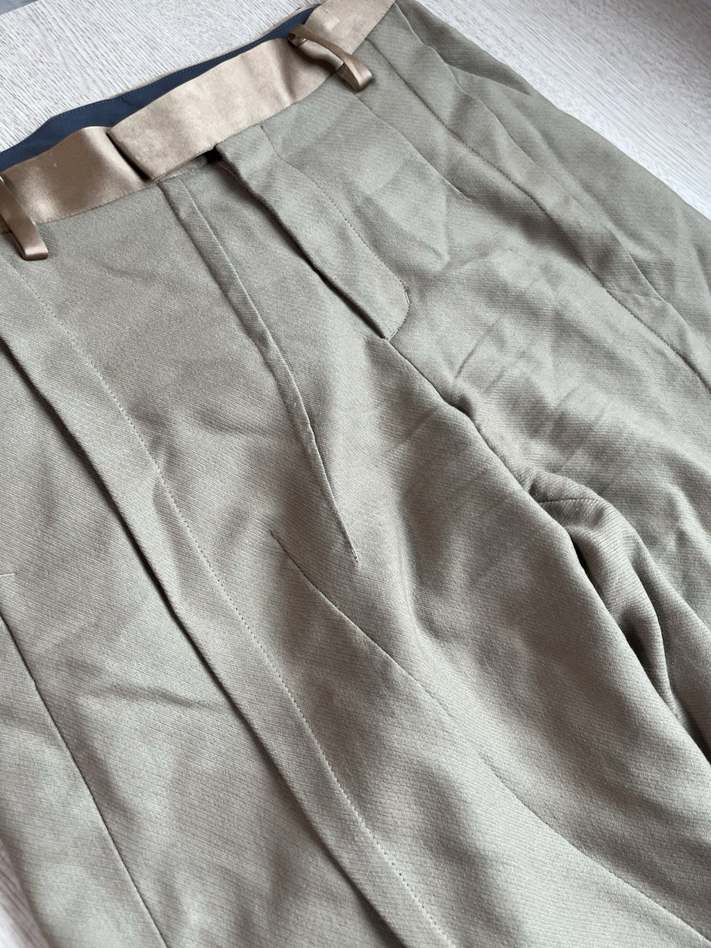 2 Undercover multi darts assymetric wool slacks pants