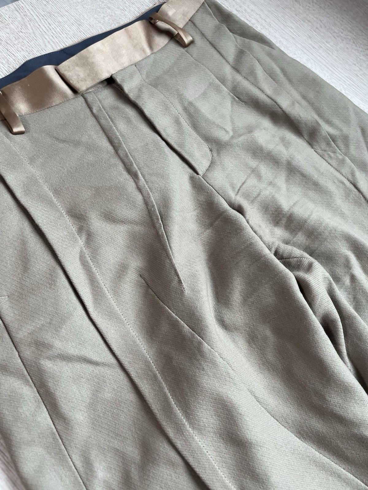 2 Undercover multi darts assymetric wool slacks pants