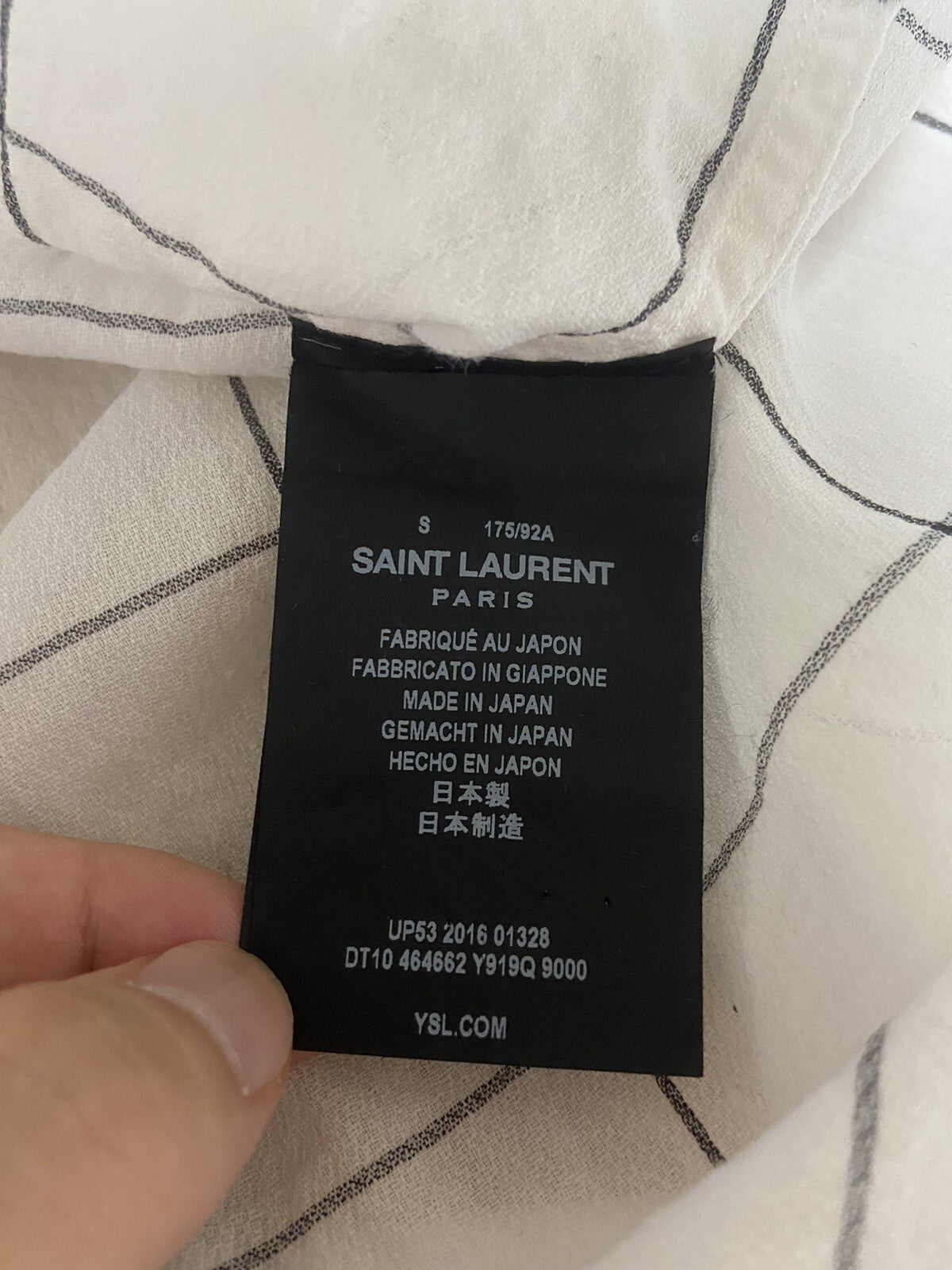 S Saint Laurent 2016 striped white shirt