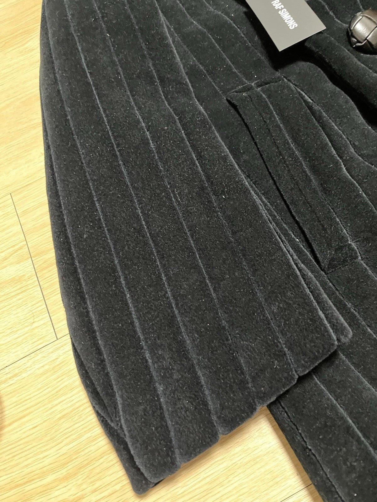 52 Raf Simons Boxy Short Velvet oversized caban coat jacket
