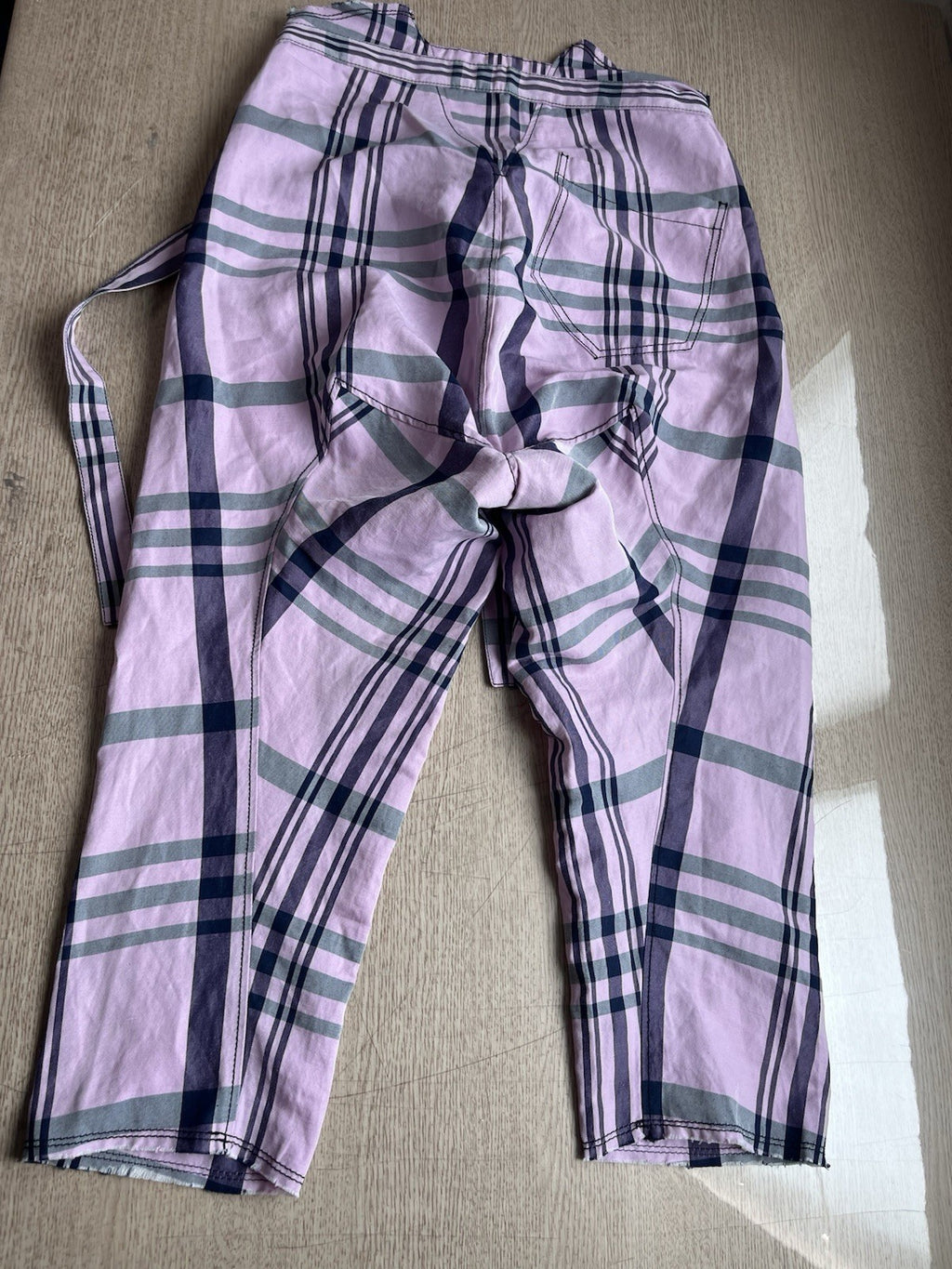 M Vivienne westwood tartan raw hem belted harem pants