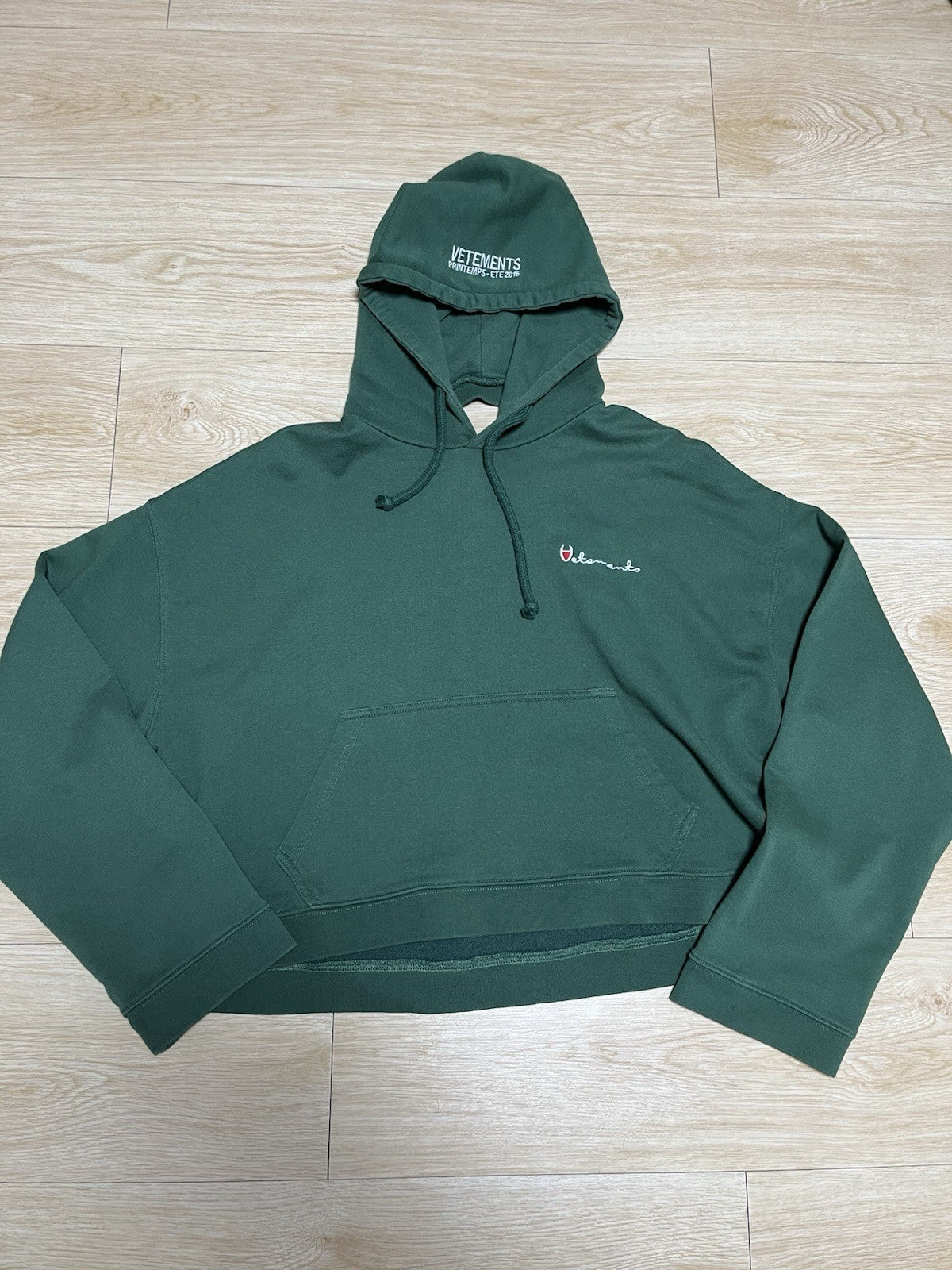 Xs Vetements ss16 Reversible Polizei crop oversized hoodie
