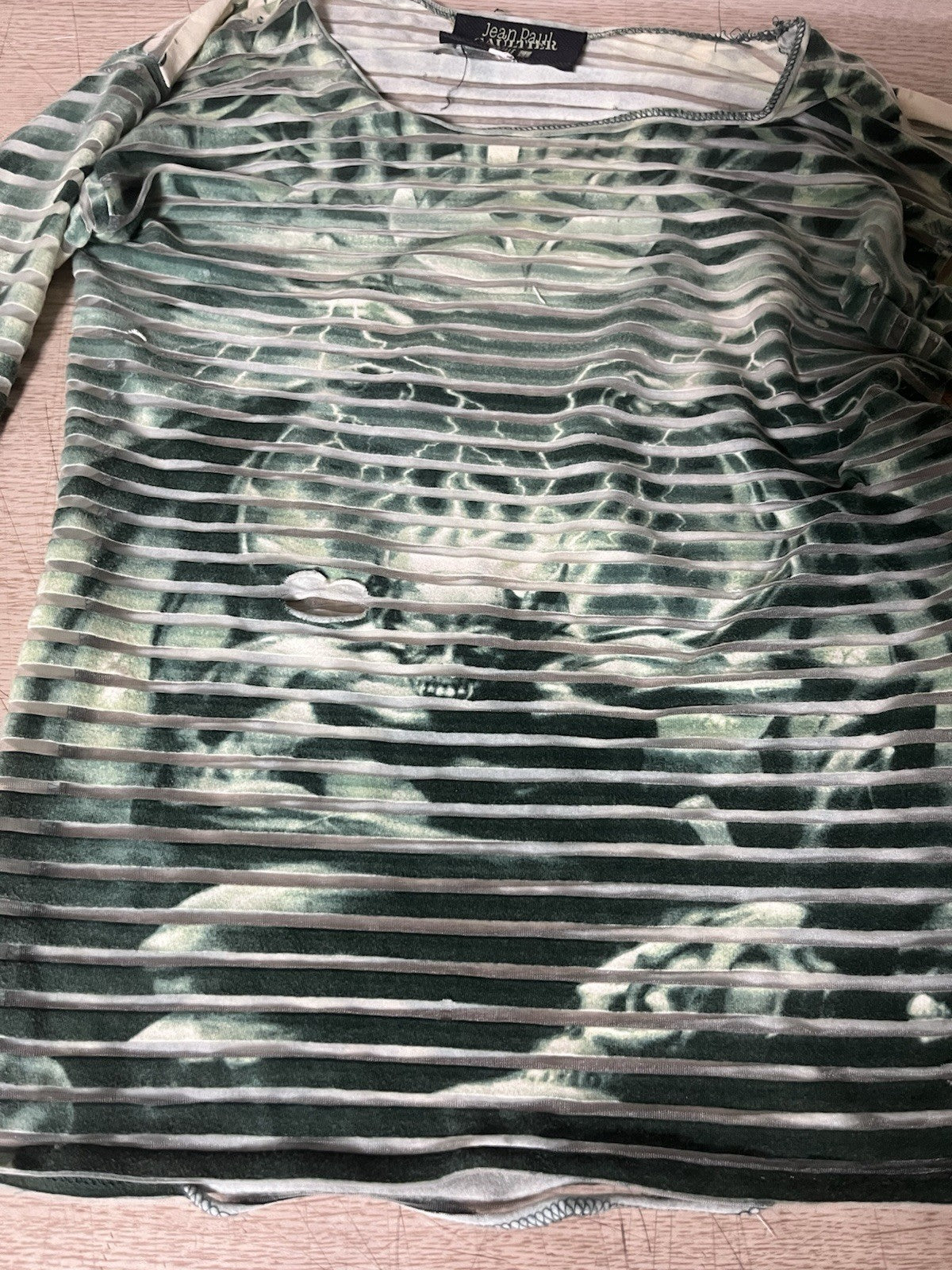 S Jean paul gaultier Ss01 Vintage maille femme Gargoyle power net Long Sleeve