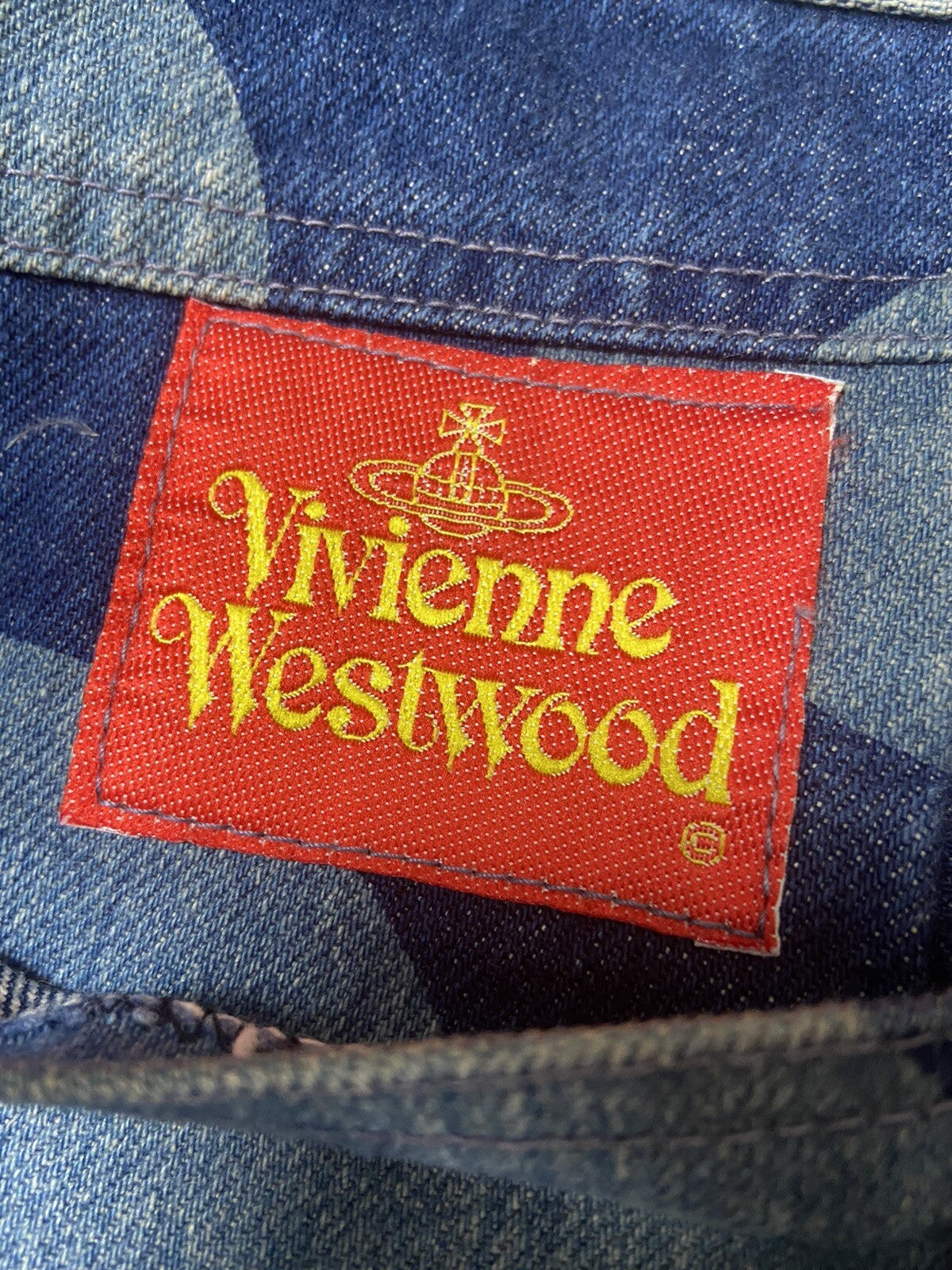 S vivienne Westwood VINTAGE Orb Polkadot Denim Pants Jeans 80s 90s