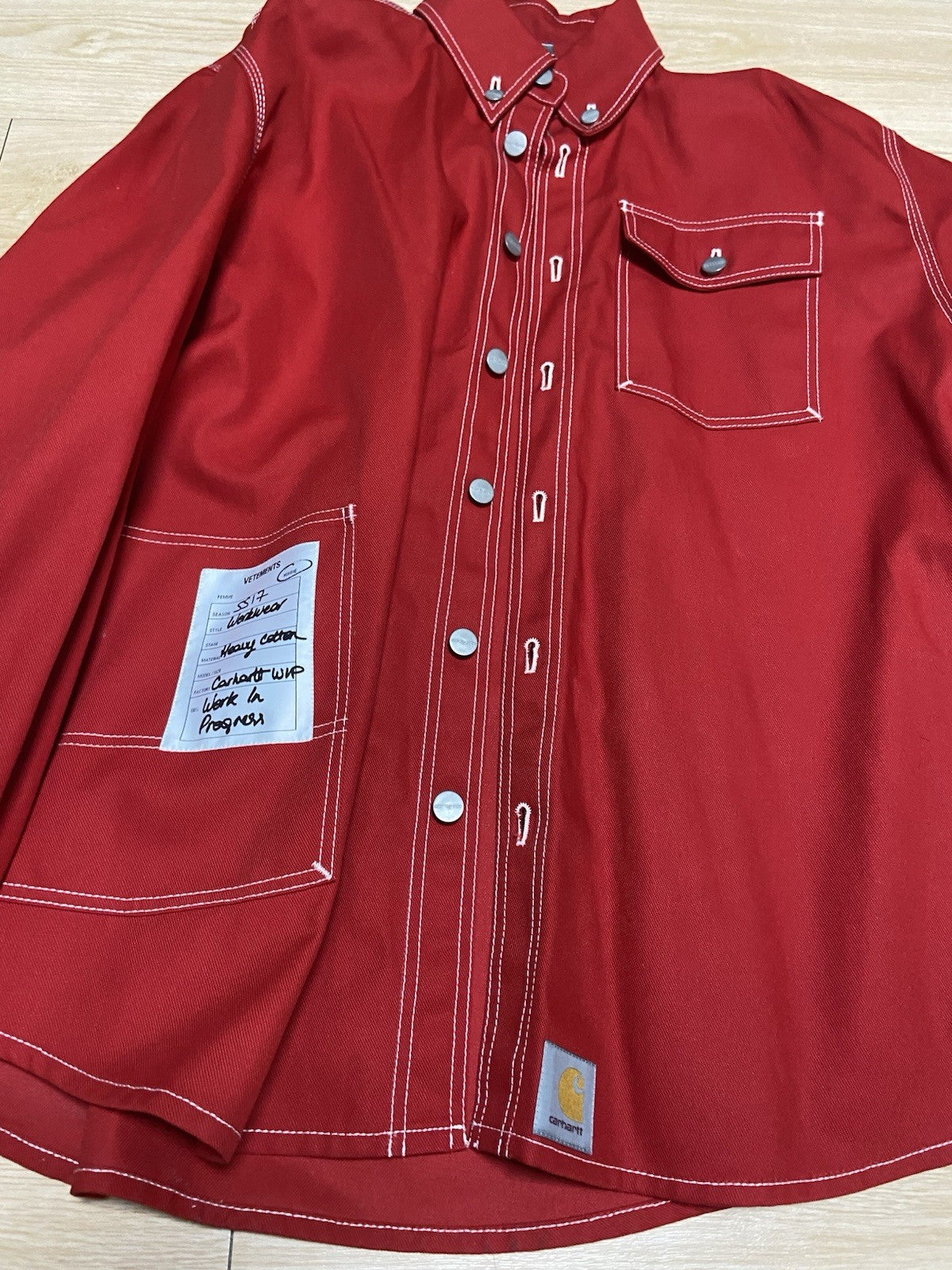 XS Vetements Carhartt oversized work jacket red