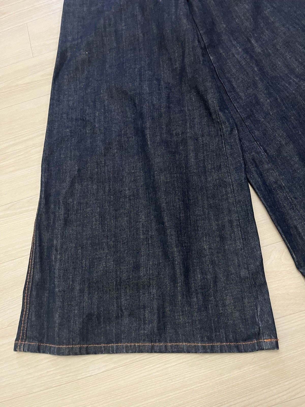27 Jean Paul Gaultier belted leather Super wide denim pants