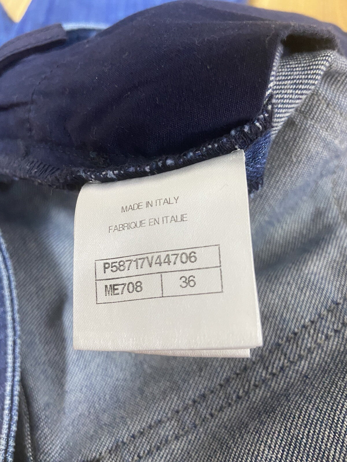 36 Chanel striped washing denim pants jeans