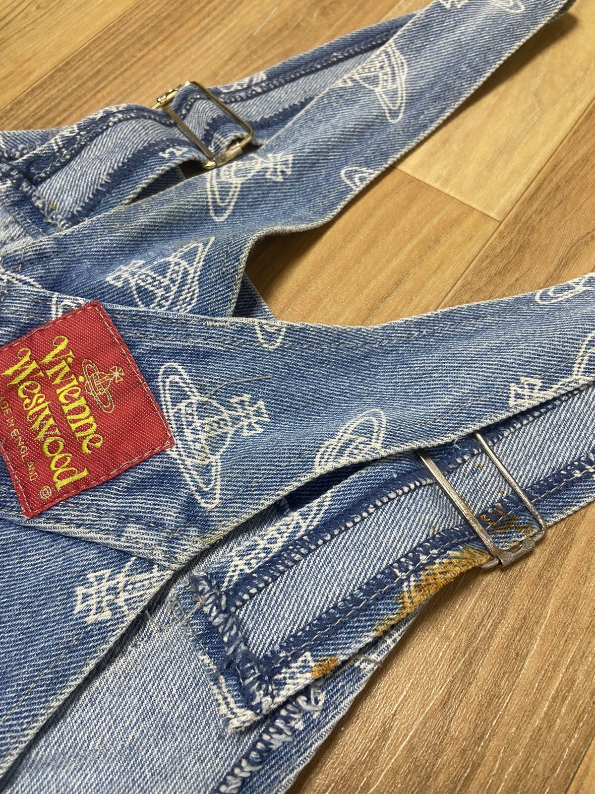 S Vivienne westwood VINTAGE 80s 90s Orb suspender denim pants