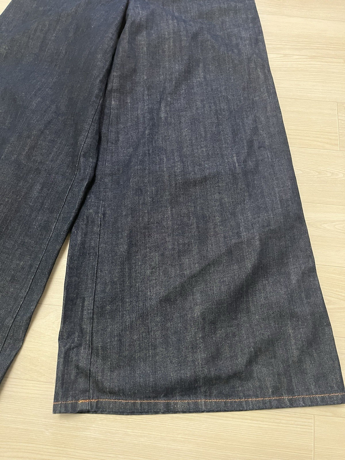 27 Jean Paul Gaultier belted leather Super wide denim pants
